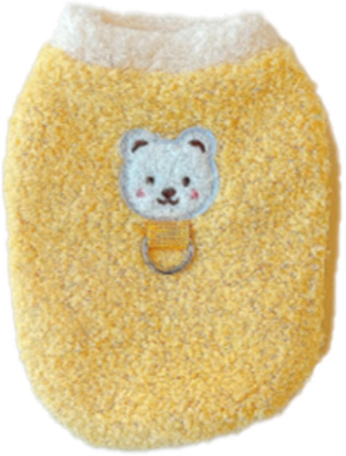 코코스튜디오 반려동물 포근베베 양털 하네스 티셔츠, 옐로우, 1개