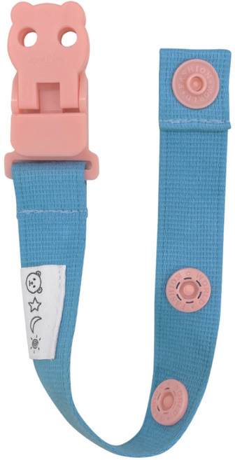 스펙트라 유아용 베베곰 쪽쪽이 스트랩, 스카이블루, 1개