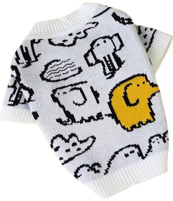 코코스튜디오 반려동물 엘리펀 니트 가디건, 화이트, 1개