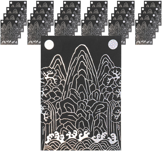 민화샵 스크래치 페이퍼 자개 만들기 세트 일월오봉도 S240036A, 혼합색상, 25세트