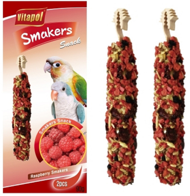 비타폴 앵무새 소동물 라즈베리 영양바 간식 2p zvp-1117, 90g, 1개