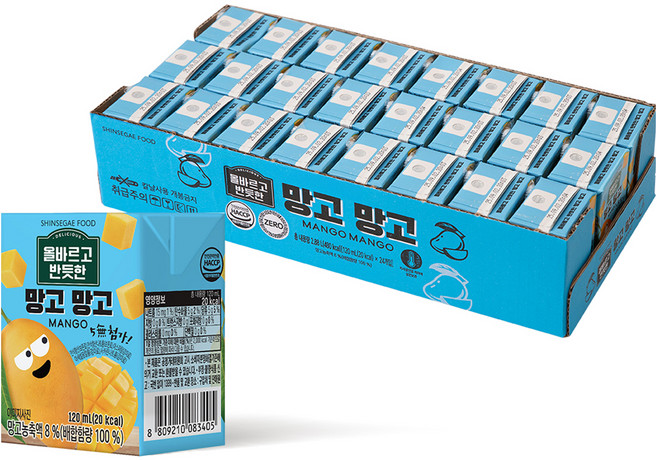 SHINSEGAE FOOD 芒果汁, 24瓶, 120ml