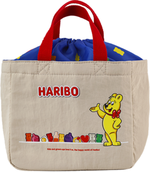 하리보 보온보냉 도시락 핸들 파우치, 아이보리, 1개