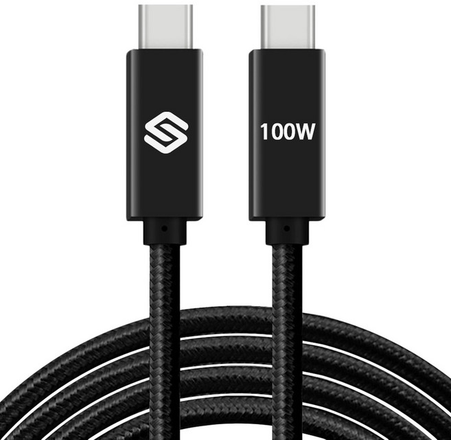 스페이스쉴드 제니스 100W USB3.2 PD PPS 4K 20Gbps E-Marker칩 C to C 초고속 충전 케이블, 블랙, 1개, 2m