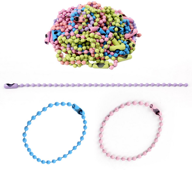 리코즈 컬러 볼체인 군번줄, 믹스, 50개