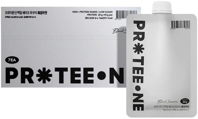프로티원 단백질 쉐이크 파우치 흑임자맛 7p, 1개, 280g