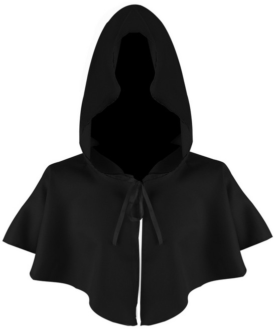 헤그로 할로윈 마법사 후드 망토 역할놀이 의상, 블랙, 1개