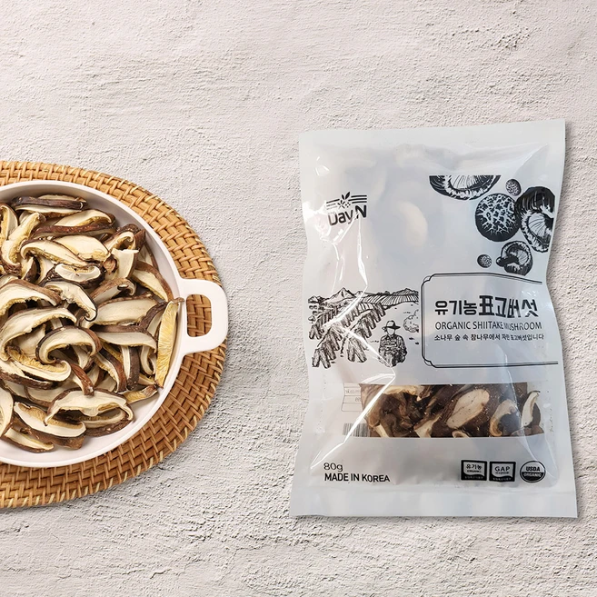 기쁨농원더진한 유기농 햇볕에 말린 슬라이스 참나무 건표고버섯, 1개, 80g - 쿠팡
