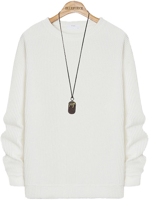 블루포스 남녀공용 니쥬렌 오버핏 라운드넥 니트