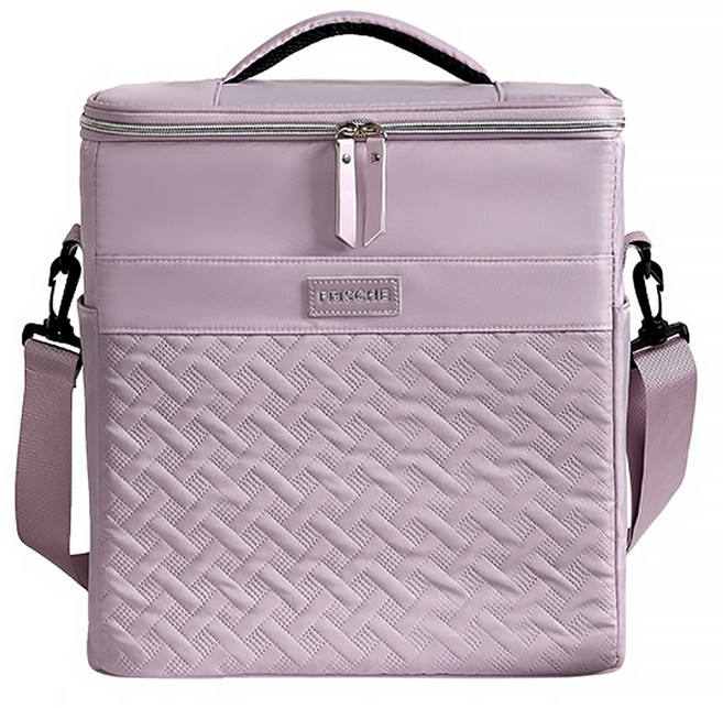 Ez2mk G12 대용량 캠핑 피크닉 테이크아웃 보온 보냉 숄더백, 퍼플, 21L