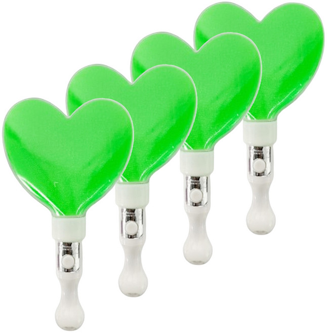 파티공구 LED 하트봉, 그린, 4개