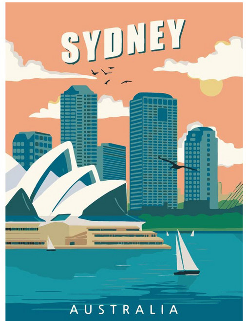 모모픽스페인팅 DIY 명화그리기 세트 30 x 40 cm, D14 시드니, 1세트