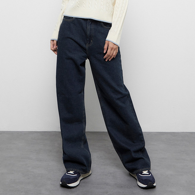 미쏘 여성용 165CM 기모 핏업 데님 와이드 팬츠