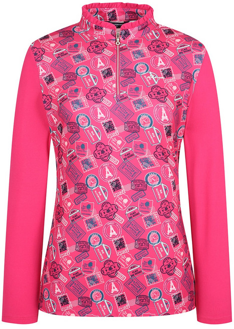 올포유 여성용 에리셔링 우표 프린트 티셔츠 AWTHN7471 403