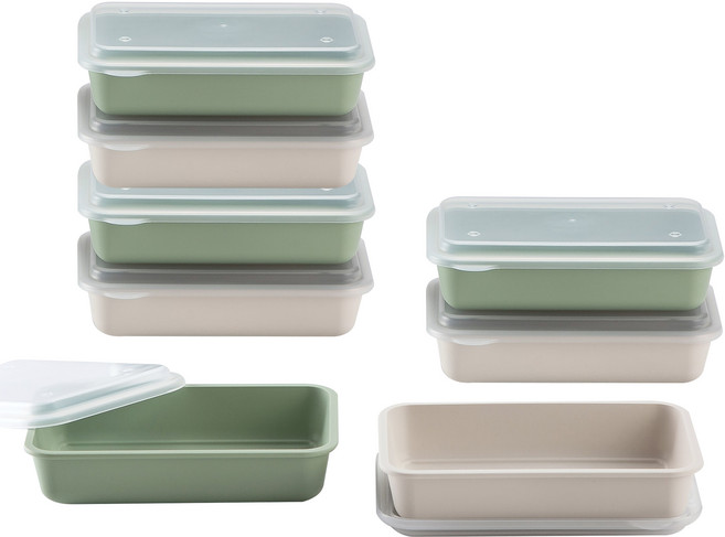 아띠홈 밀프렙 1단 도시락, 크림 + 민트, 8개