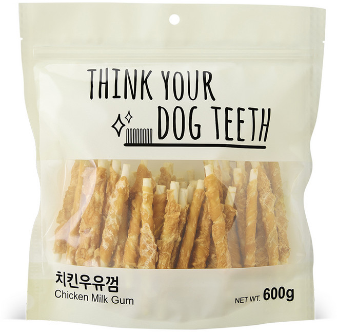 띵크유어도그티 강아지 딩고껌 대용량, 혼합맛(치킨/우유), 600g, 1개