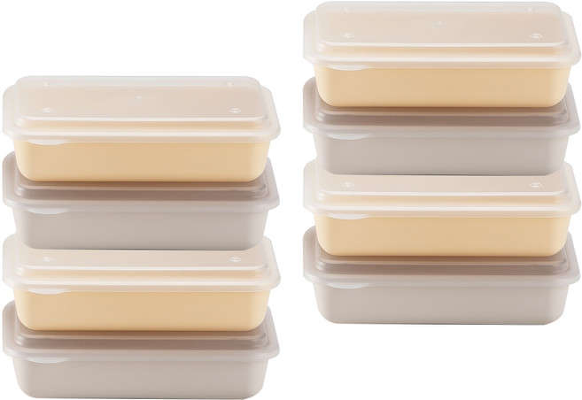 아띠홈 밀프렙 1단 도시락, 크림 + 버터, 8개