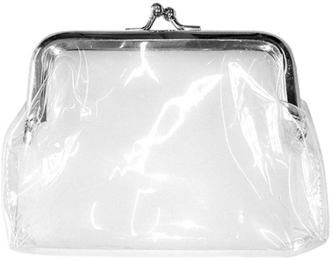 모나코올리브 클리어 동전지갑 파우치 대형, 투명, 1개