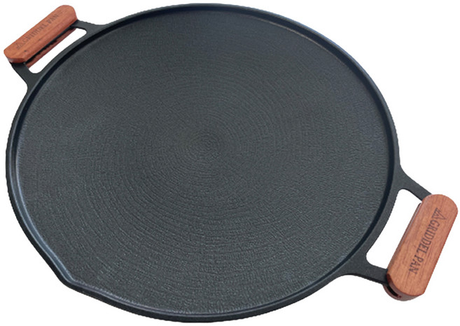 시샘 통주물 고기불판 인덕션 그리들팬 + 우드 손잡이 세트, 30cm, 1세트