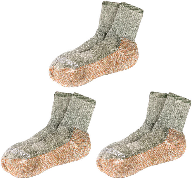 LIBERO 男女通用 Clever 全緩衝羊毛登山襪 3雙組, 1套, 棕色