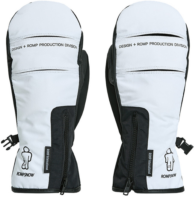 롬프 TV 지퍼 글러브 스키장갑 양손착용, WHITE, 1세트