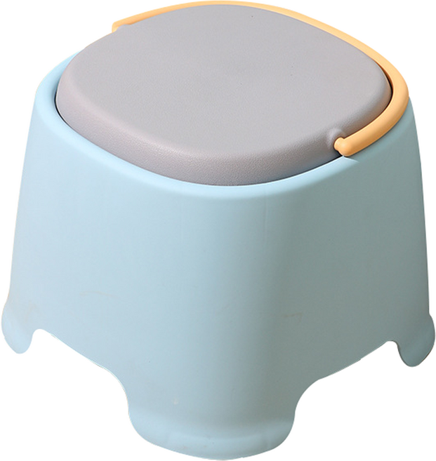 더자카 라운드 손잡이 투톤 욕실의자, 블루