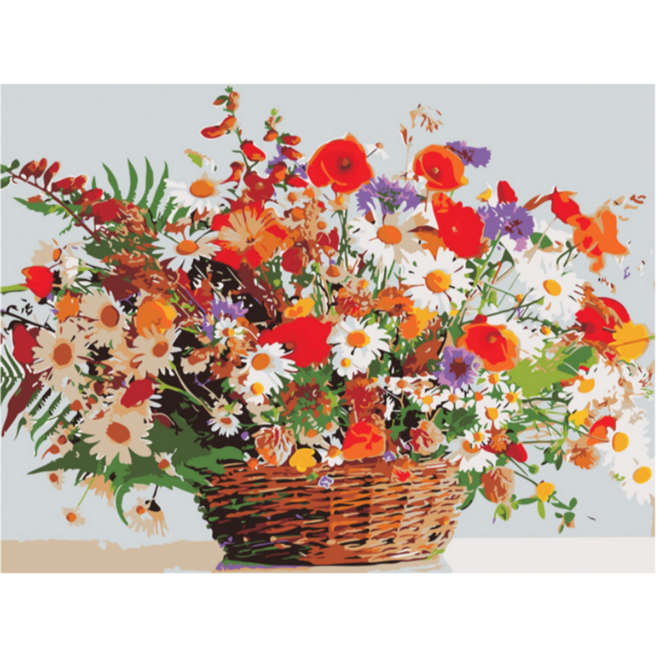 모모픽스페인팅 DIY 명화그리기 세트 60 x 75 cm, WK19 꽃바구니, 1세트