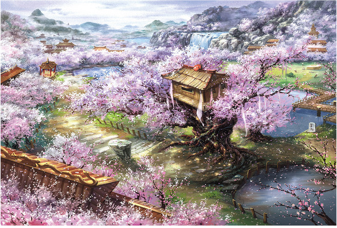 갓템하우스 성인 시간떼우기 풍경퍼즐, 1000피스, 사쿠라빌라, 1개