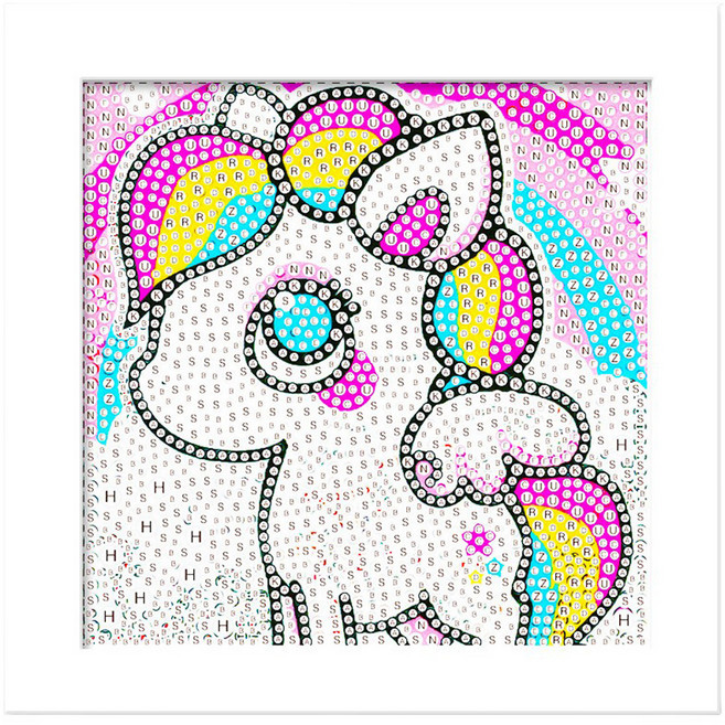 모모픽스페인팅 보석 십자수 DIY 키트 세트 15 x 15 cm, DA14 아기유니콘, 1세트