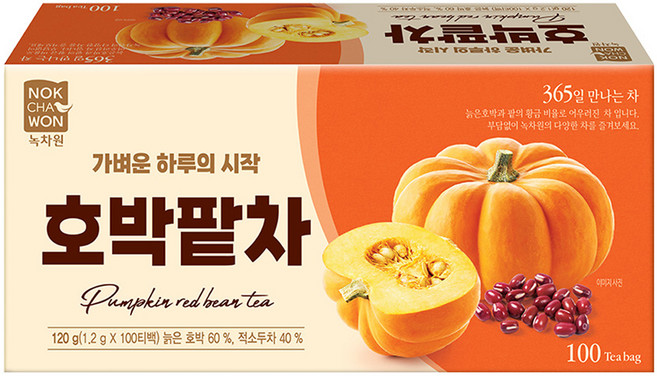 녹차원 호박팥차, 1.2g, 1개, 100개입