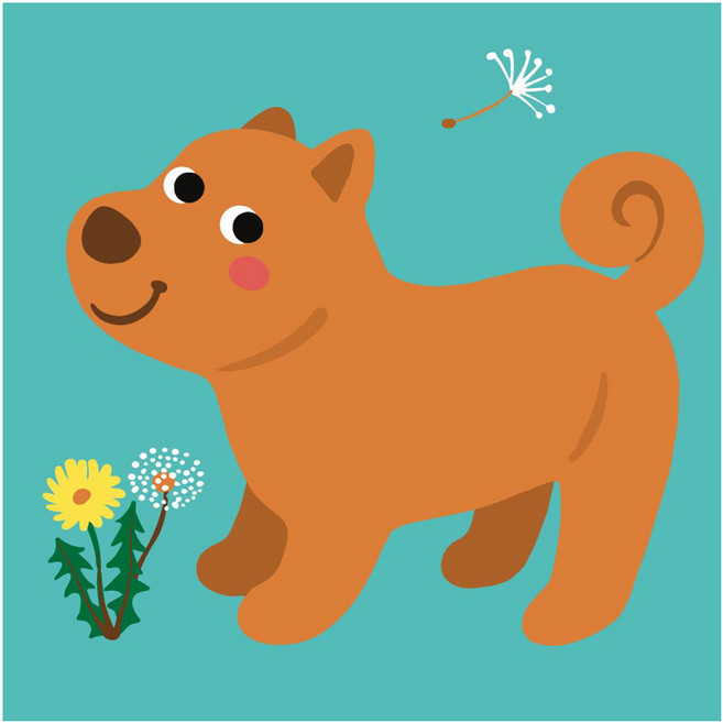 모모픽스페인팅 DIY 유화그리기 25 x 25 cm, 민들레 강아지(B22), 1개