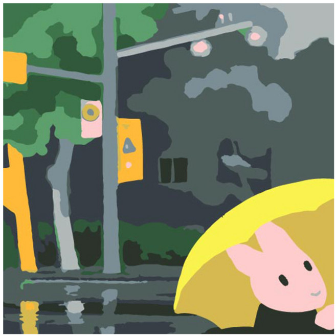 모모픽스페인팅 DIY 유화그리기 25 x 25 cm, 노란우산을쓰고(B33), 1개