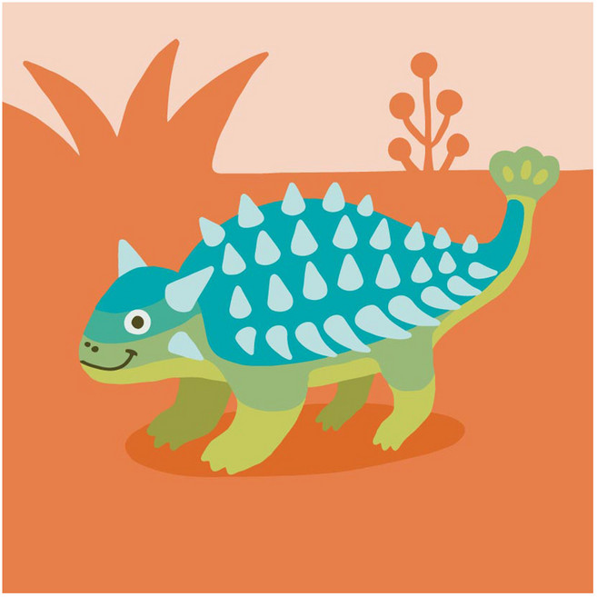 모모픽스페인팅 DIY 유화그리기 25 x 25 cm, 엔키로사우루스(B08), 1개