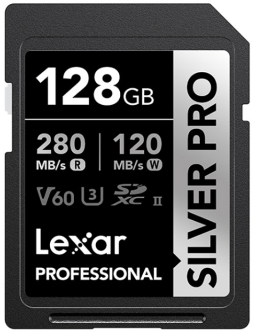렉사 SD SILVER PRO V60 4K 메모리 카드 캐논 소니 니콘 후지 카메라 지원, 1개, 128GB
