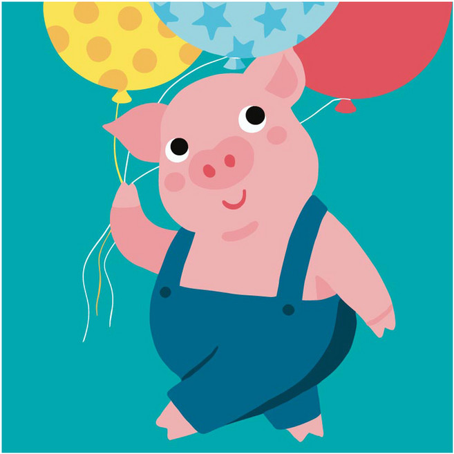 모모픽스페인팅 DIY 유화그리기 25 x 25 cm, 놀이공원 피그(B24), 1개