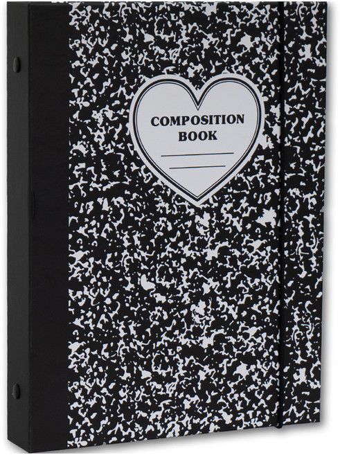 루카랩 컴포지션 다이어리 A5 25R 6공 하드커버 + 밴드, 블랙, 1개