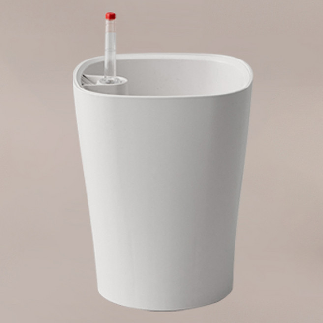 메이크정글 물관리가 편리한 저면관수 화분 + 타워팟 수위계 세트, 화이트, 1세트