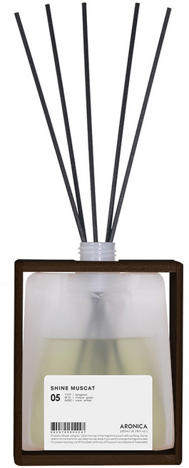 아로니카 내츄럴 우드 다크 코팅 프레임 챕터 디퓨저, 샤인머스켓, 200ml, 1개