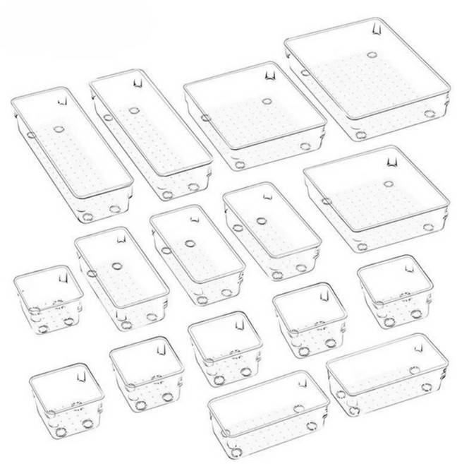 주앤지 수납 정리함 16p, 투명, 1세트