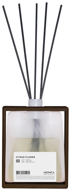 아로니카 내츄럴 우드 다크 코팅 프레임 챕터 디퓨저, 시트러스플라워, 200ml, 1개