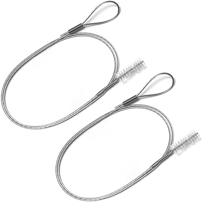 모나코올리브 세면대 배수구 스텐와이어 청소솔, 실버, 2개