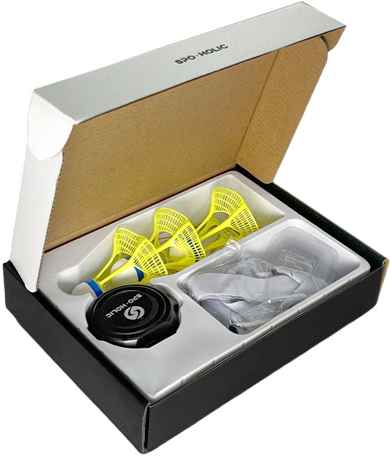 스포홀릭 배드민턴 리턴 셔틀콕 연습 세트, 블랙, 1세트