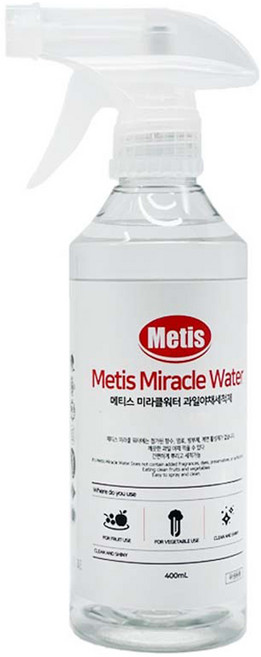 Metis 미라클워터 과일 야채 세정제, 400ml, 1개