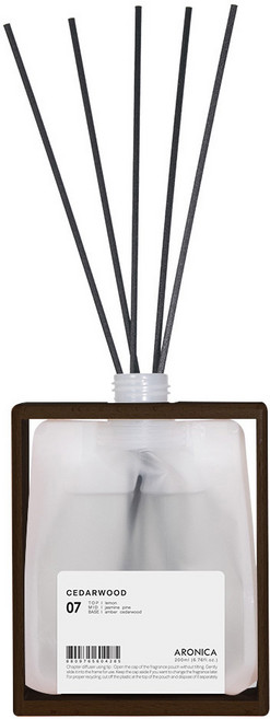 아로니카 내츄럴 우드 다크 코팅 프레임 챕터 디퓨저, 시더우드, 200ml, 1개