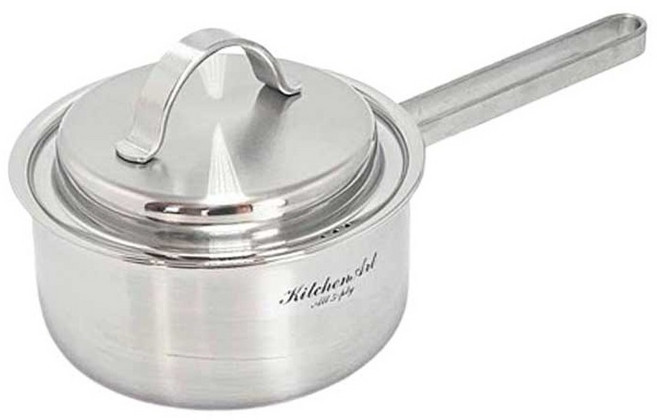 키친아트 인덕션 프리미엄 통5중 IH 편수냄비, 실버, 1개, 16cm