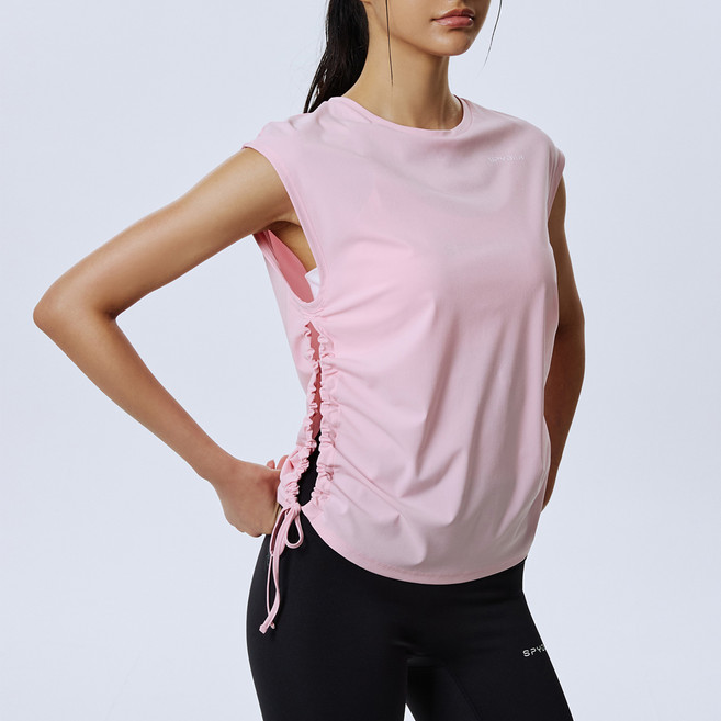 스파이더 여성용 트레이닝 컷 아웃 슬리브리스 탑