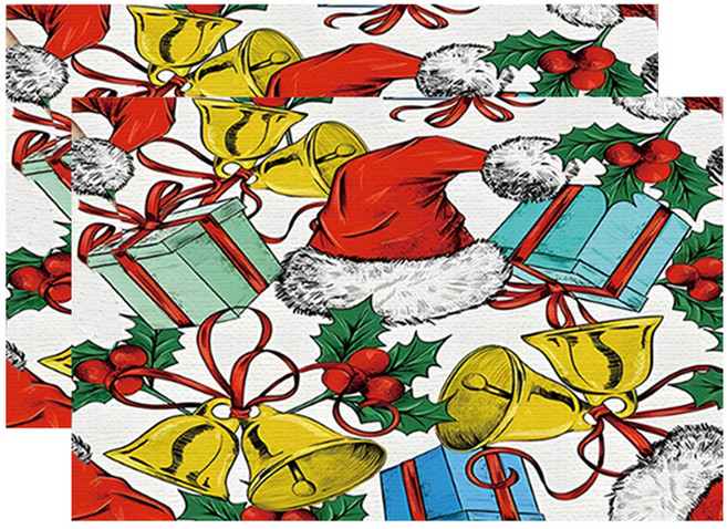 소니오 파티 크리스마스 테이블매트, TYPE 16 선물, 2개, 30 x 40 cm