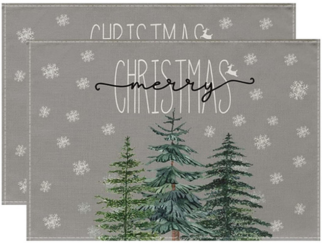 소니오 메리 크리스마스 테이블매트, TYPE 07 화이트크리스마스, 2개, 30 x 45 cm