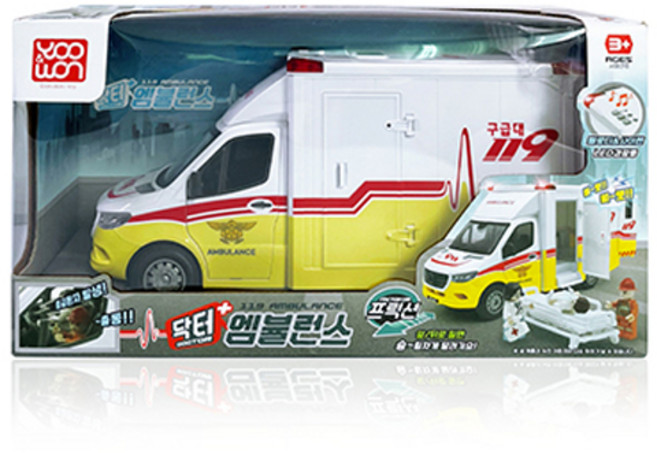 유원 닥터 엠뷸런스 완구, 화이트, 1개