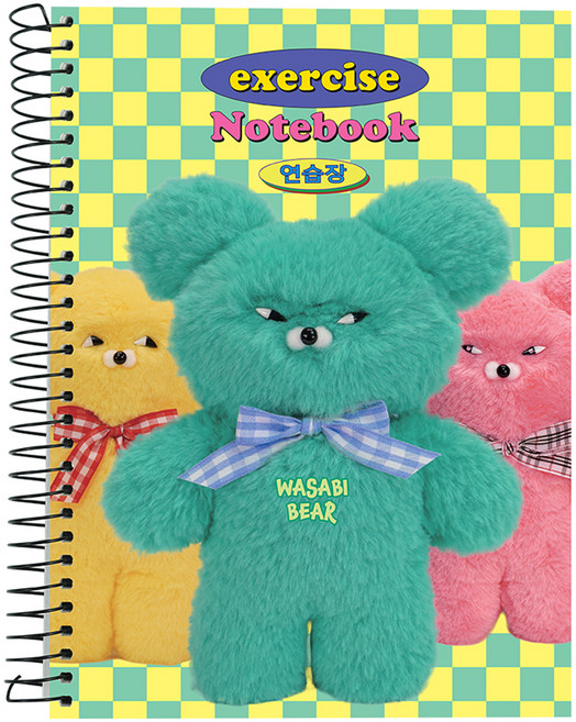 핑크풋 와사비베어 연습장, 체크, 1개